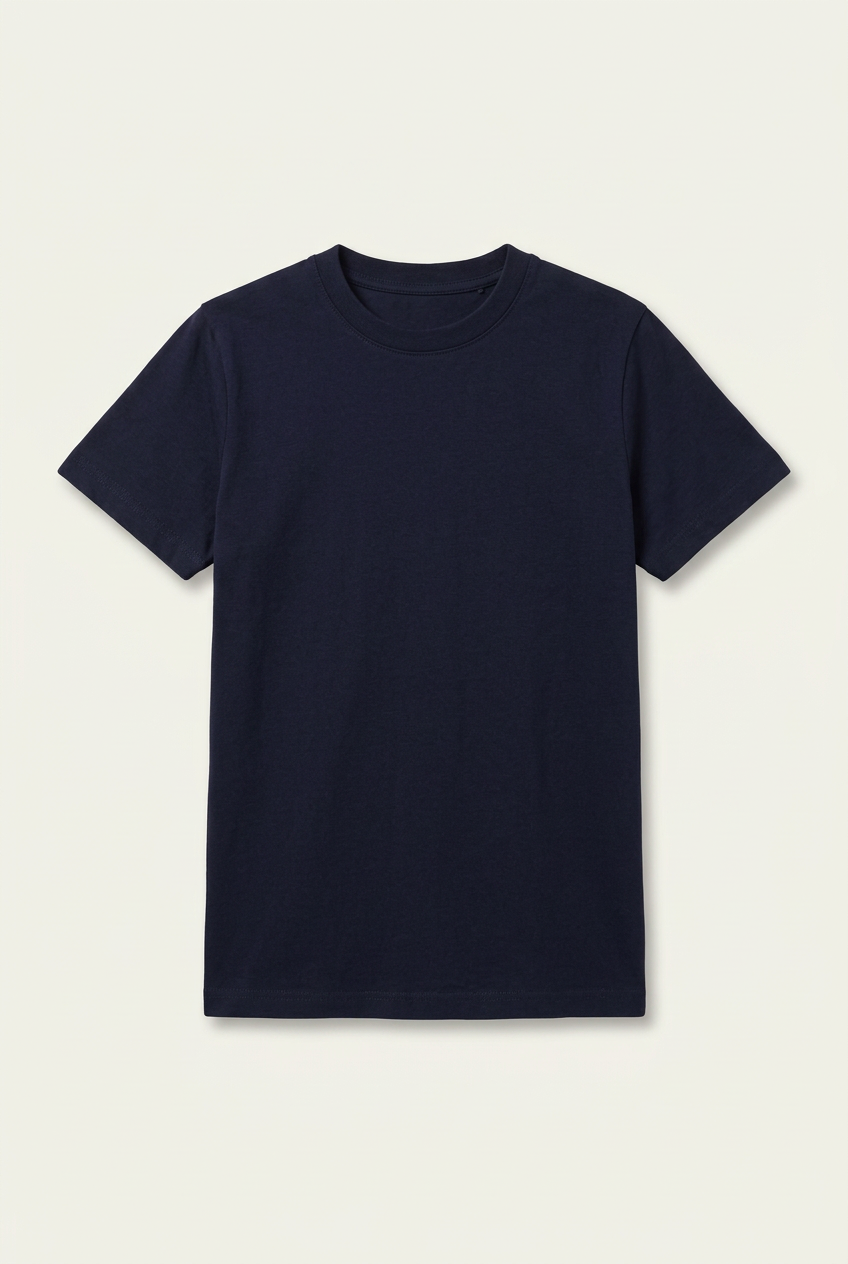 Basic Solid Crewneck Sports & Casual T-Shirt