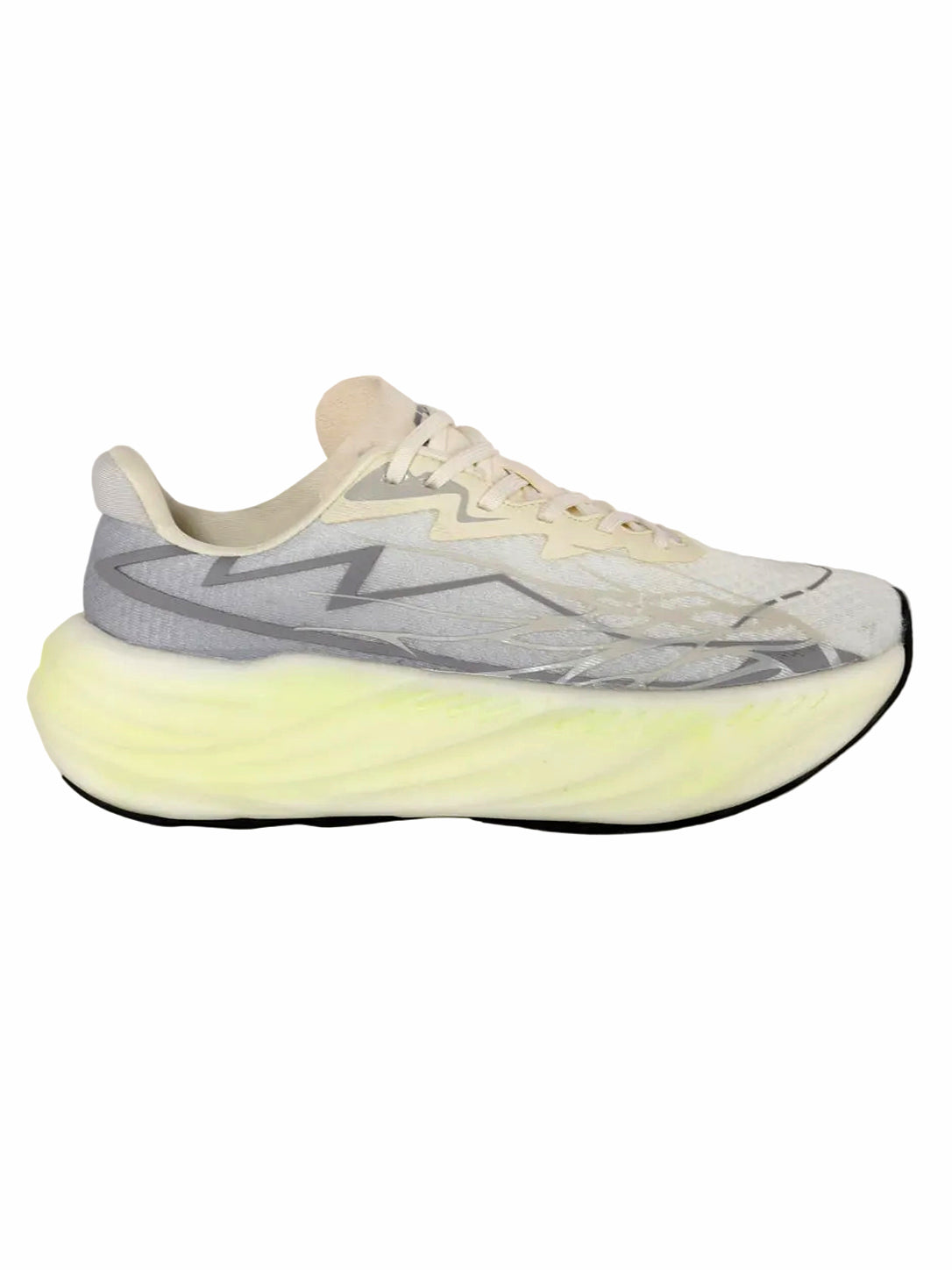 Lightweight Cream & Silver Athletic Running Shoes
