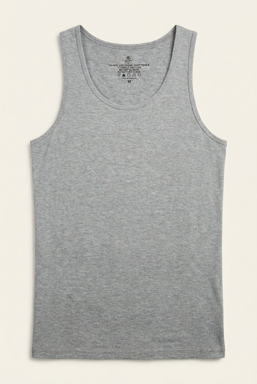 Title: Men's Heather Grey Sleeveless Tank Top Underlayer