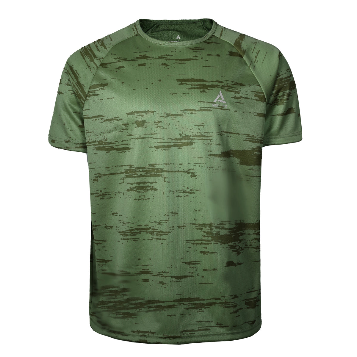Men's Olive Green Camo Graphic Athletic T-Shirt
