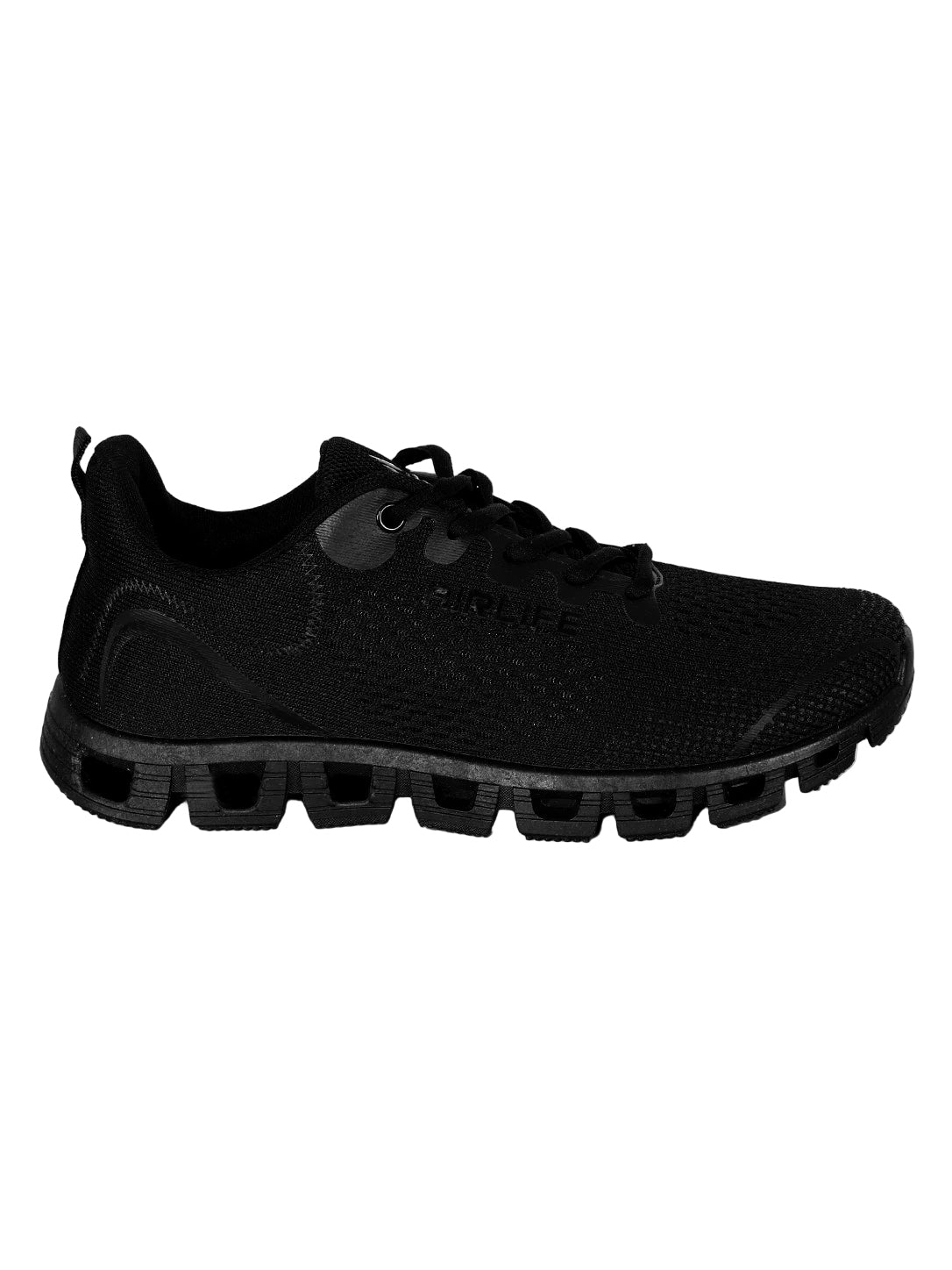 Men’s All-Black Mesh Running Shoes – Lightweight Cushioned Athletic Sneakers