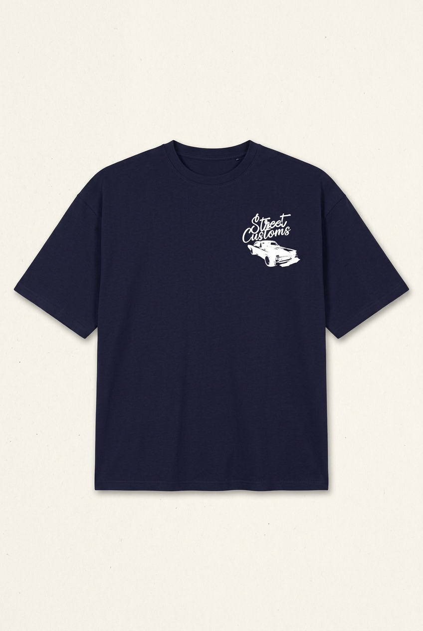 Unisex "Street Customs" Classic Car Graphic Box Fit T-Shirt