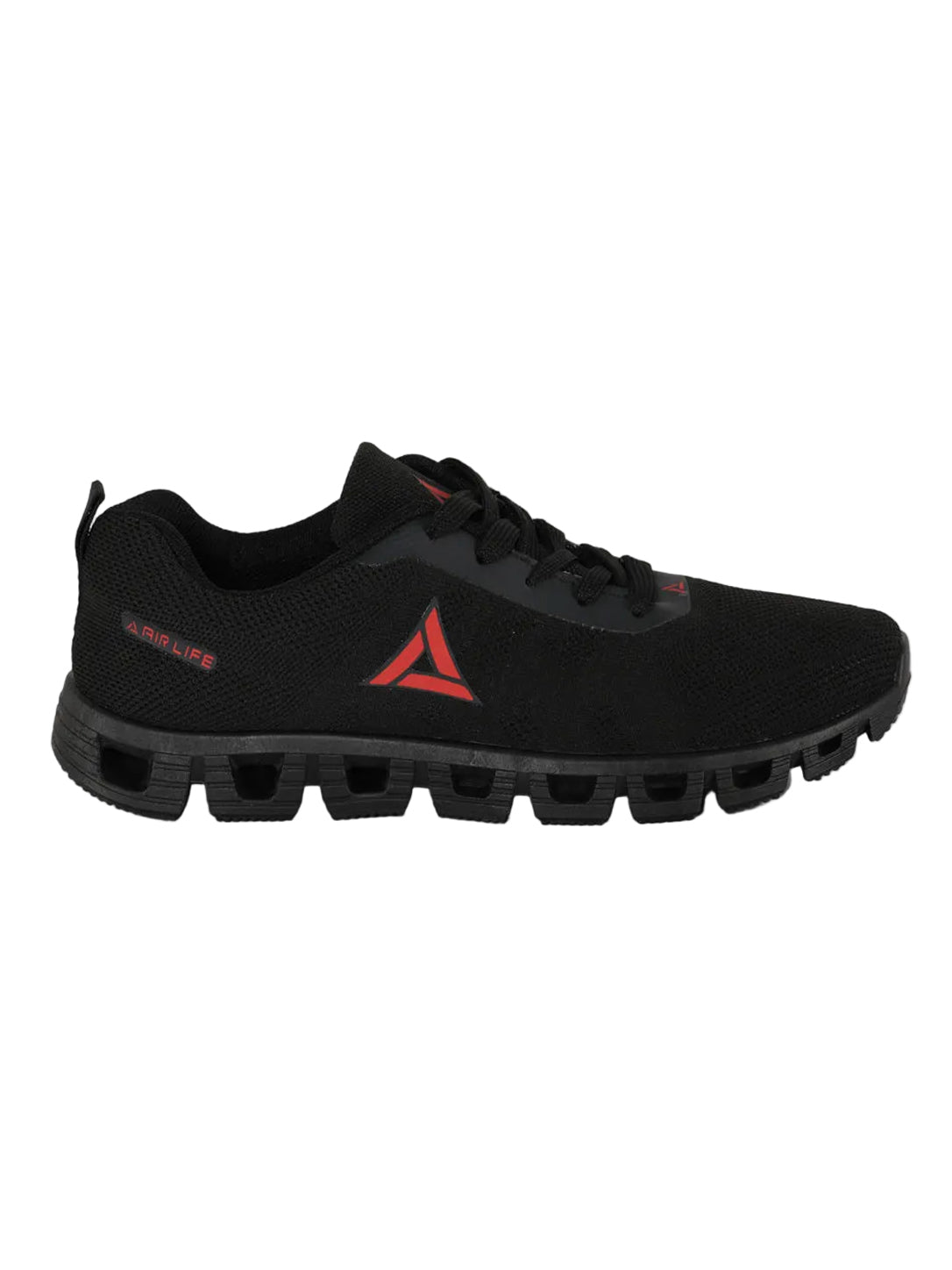 Airlife Men's Black & Red Mesh Athletic Running Shoes