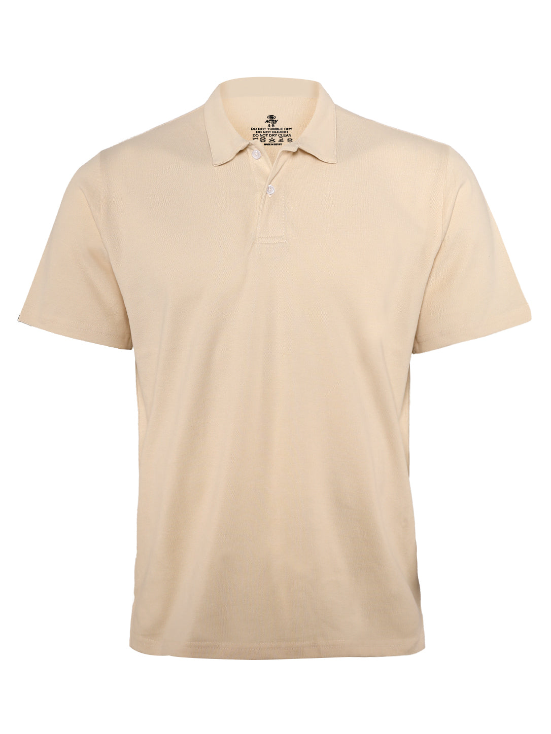 Classic Beige Short-Sleeve Polo Shirt