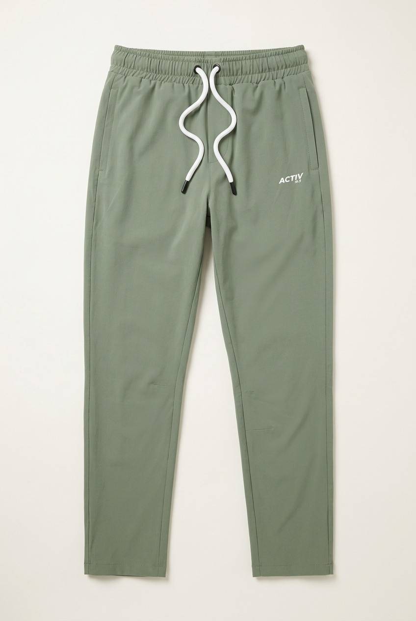 Men's Casual Athletic Drawstring Sweatpants – Olive Green Activewear Track Pants