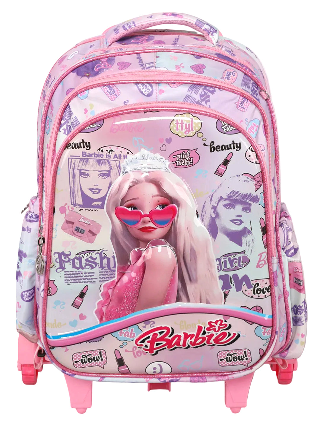 Barbie Pink Glam Wheeled School Backpack