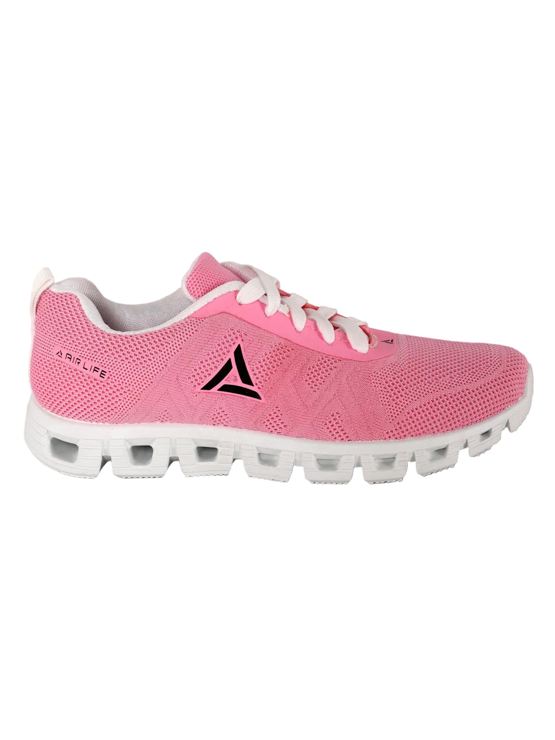 Airlife Women's Pink & White Mesh Athletic Running Shoes