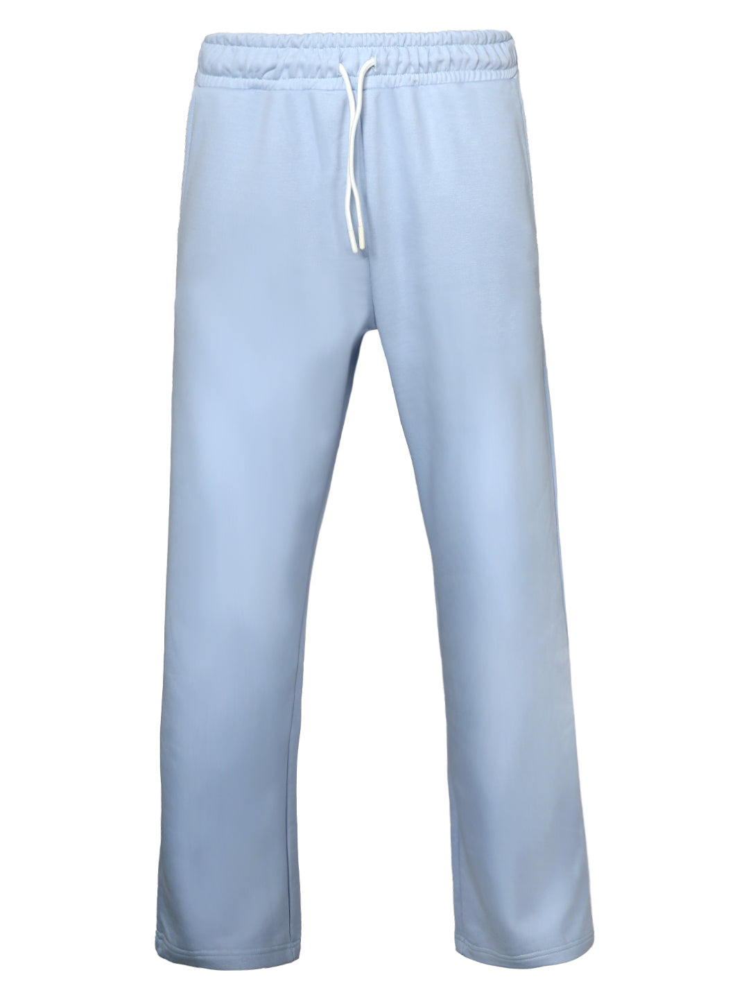 Men's Light Blue Straight-Leg Track Pants – Elastic Drawstring Waist Athletic Sweatpants