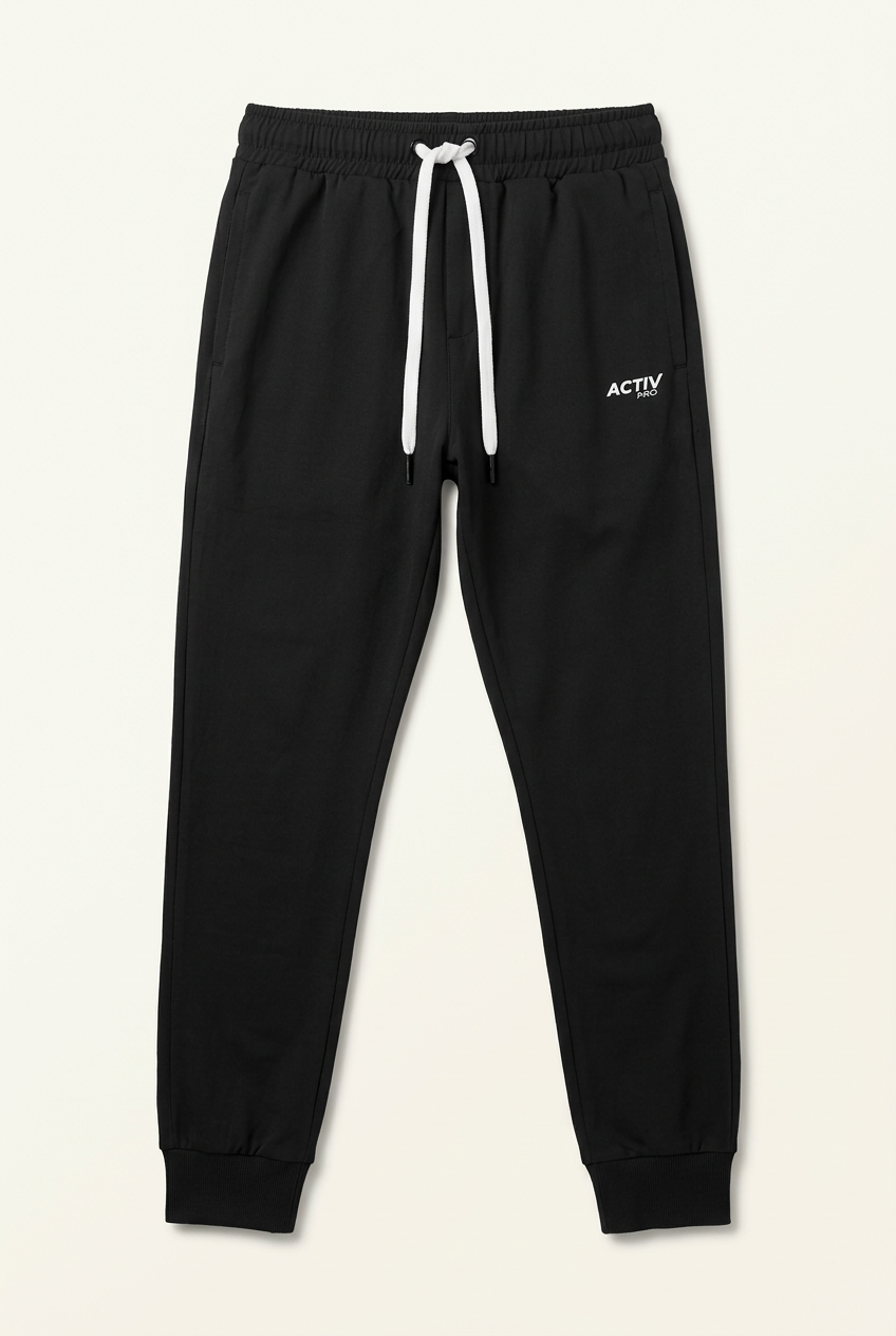 Men's Casual Athletic Drawstring Sweatpants – Black Activewear Track Pants