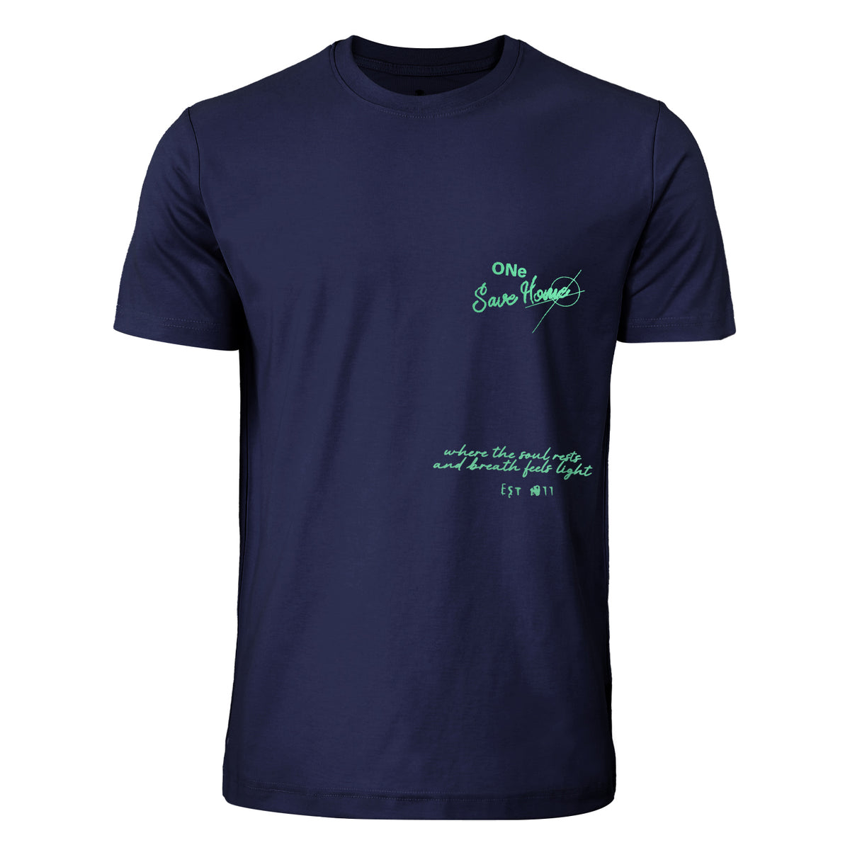 Men's "One Save Home" Graphic Print T-Shirt – Dark Navy Blue