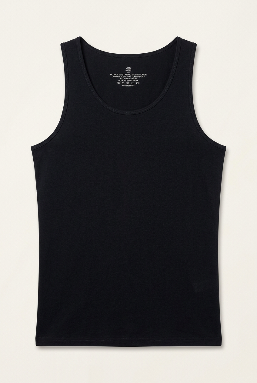Men's Black Sleeveless Tank Top Underlayer