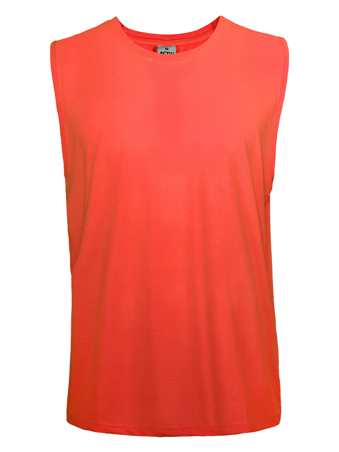 ACTIV Men's Breathable Mesh Sleeveless Performance Tank Top – Coral / Neon Red