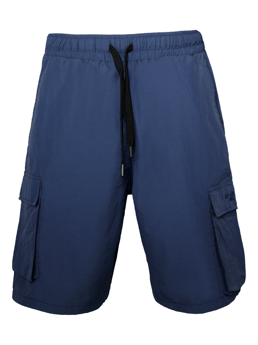 Men's Navy Blue Lightweight Cargo Shorts – Elastic Waist Casual Sport Shorts