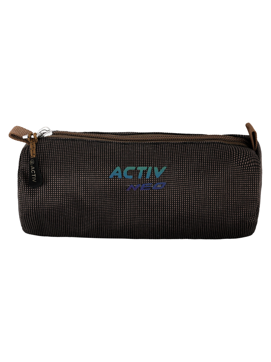 Activ Textured Brown Cylindrical Pencil Case / Pouch