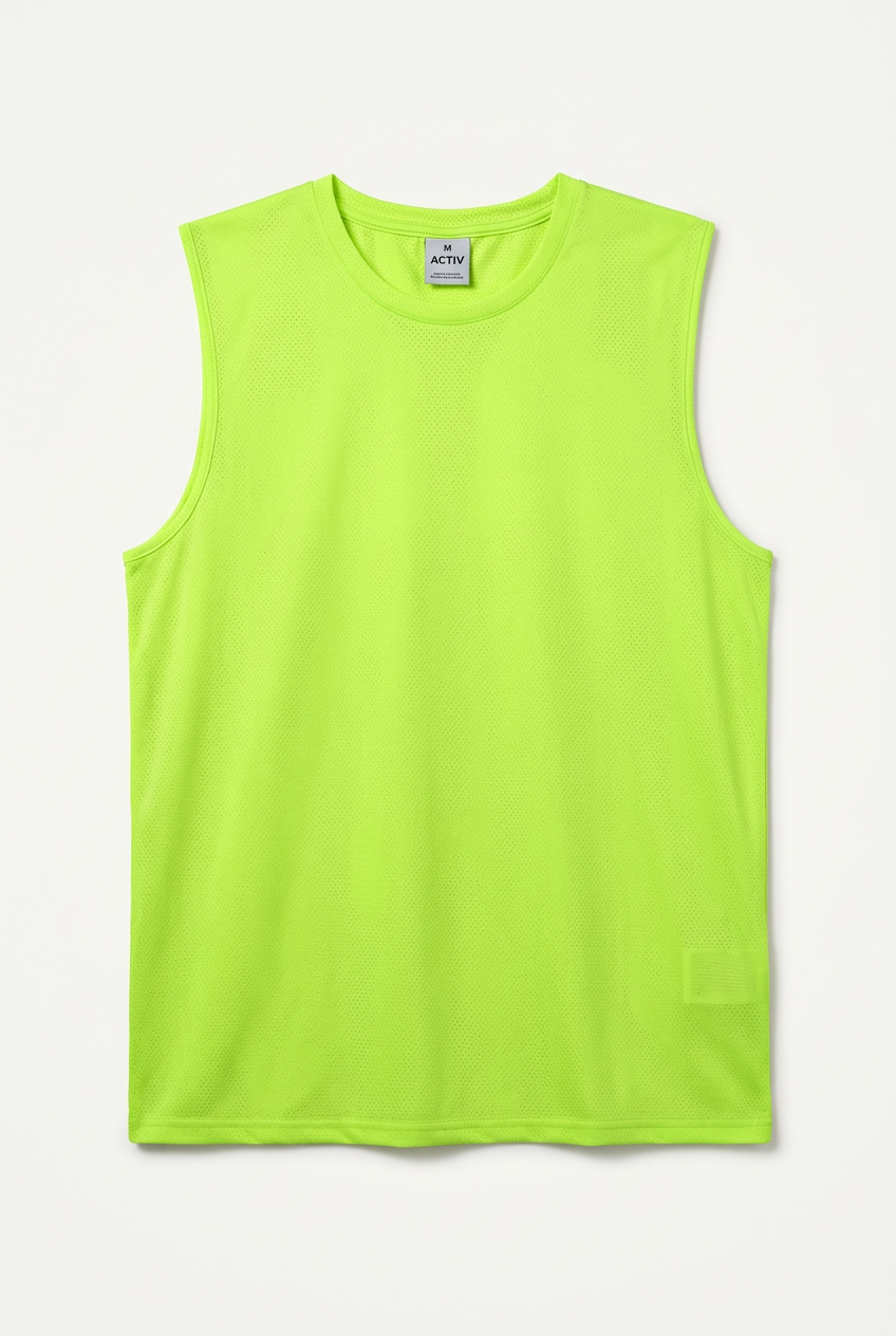 ACTIV Men's Breathable Mesh Sleeveless Performance Tank Top – Neon Lime Green