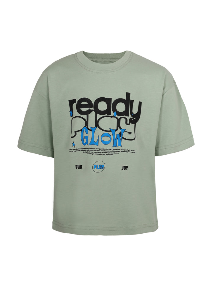 "Ready Play Glow" Graphic Oversized T-Shirt
