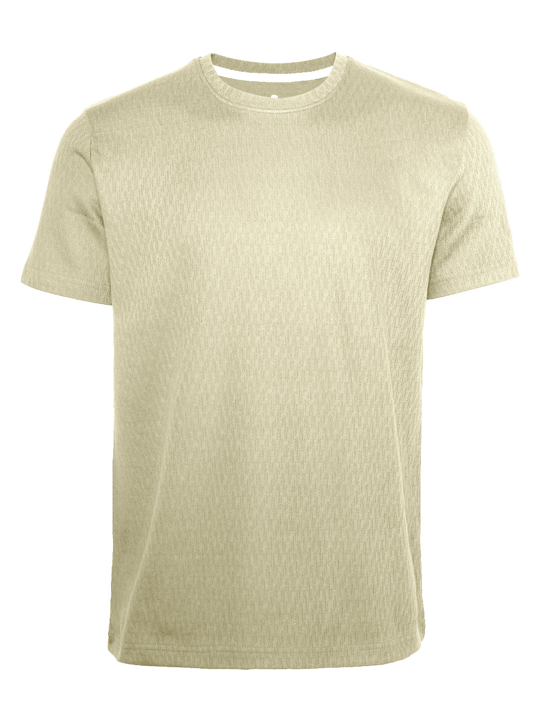 Men's Short-Sleeve Textured Performance T-Shirt – Beige / Light Khaki