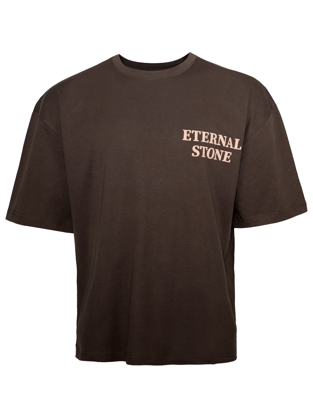 Men's "Eternal Stone" Oversized Graphic T-Shirt – Dark Brown