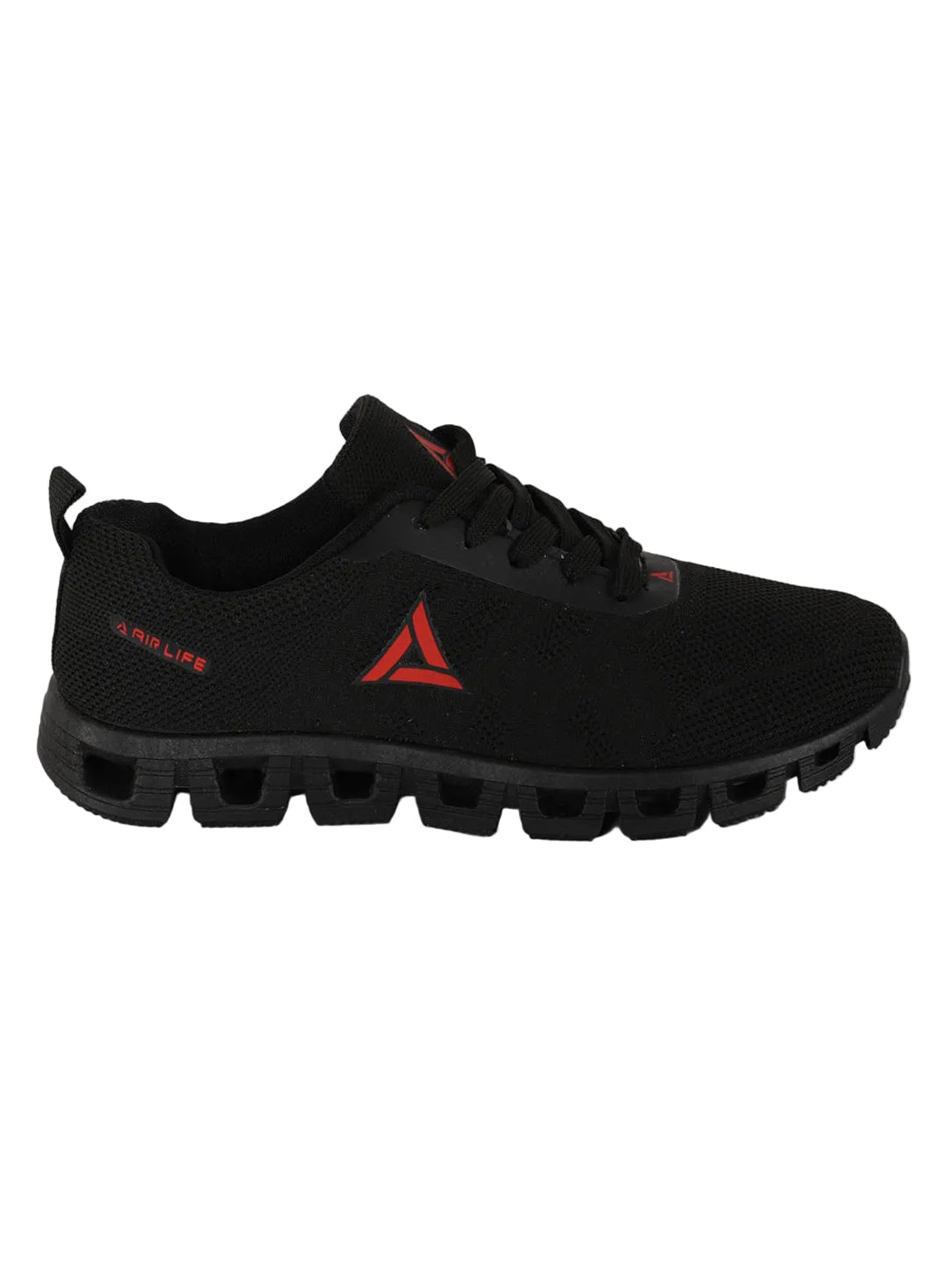 Airlife Men's Black & Red Mesh Athletic Running Shoes