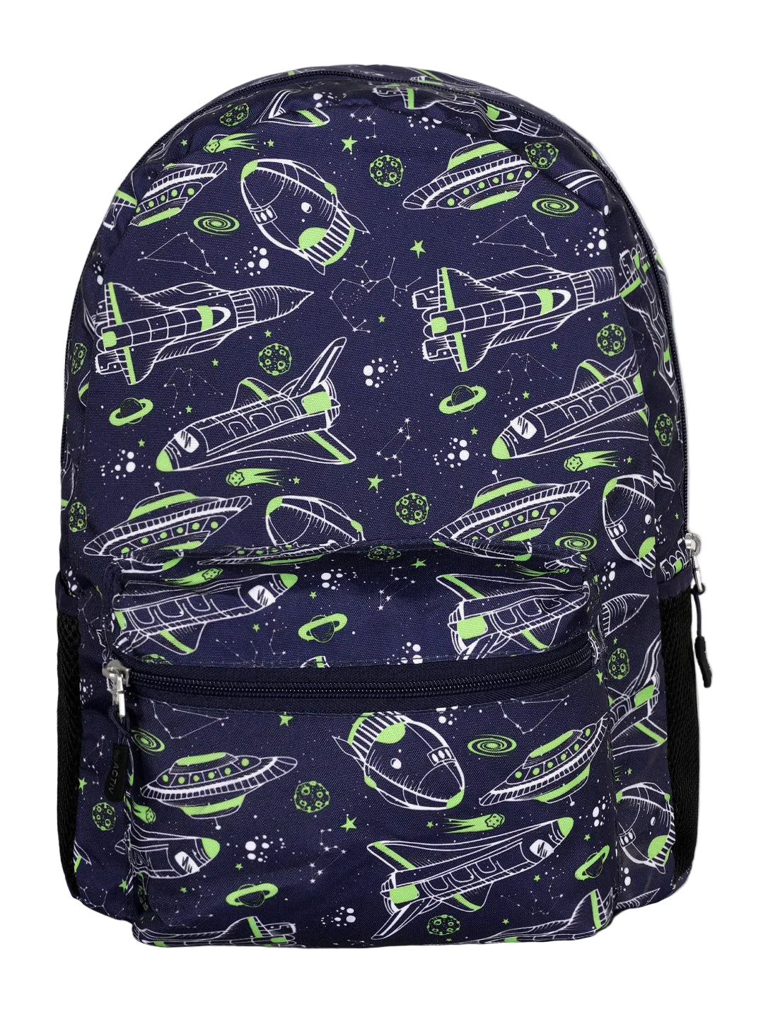 Outer Space Spaceship & UFO Print Casual, School, and Laptop Backpack