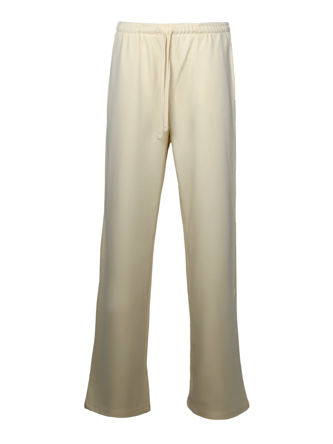 Cream Drawstring Wide-Leg Sweatpants