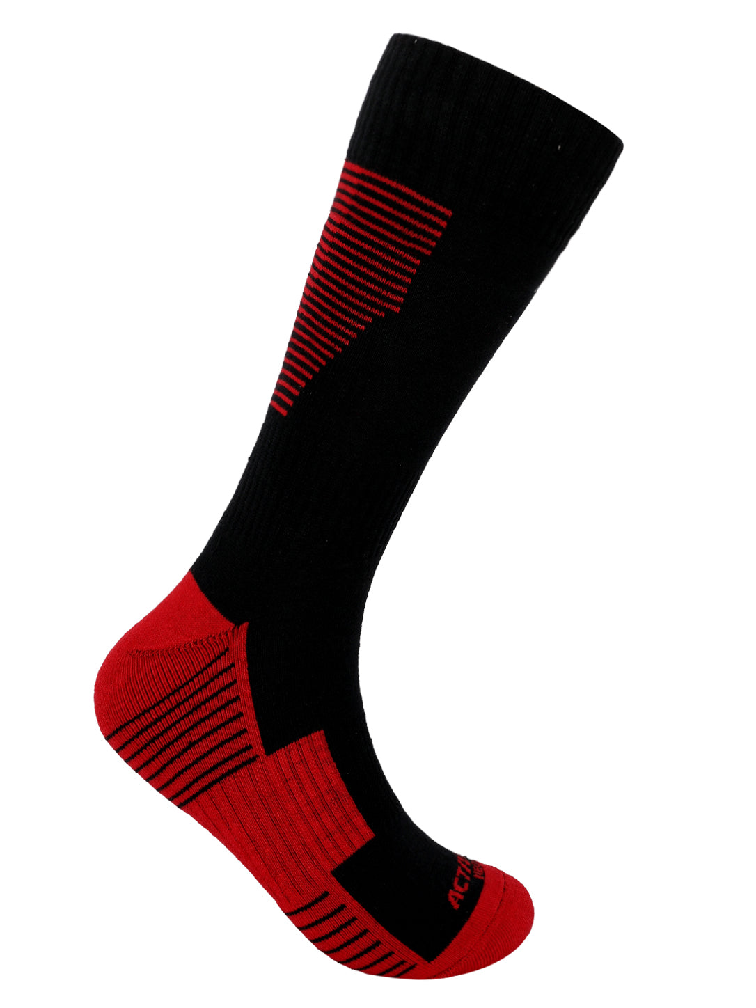 Activ Men's Athletic High Knee Socks – Black & Red