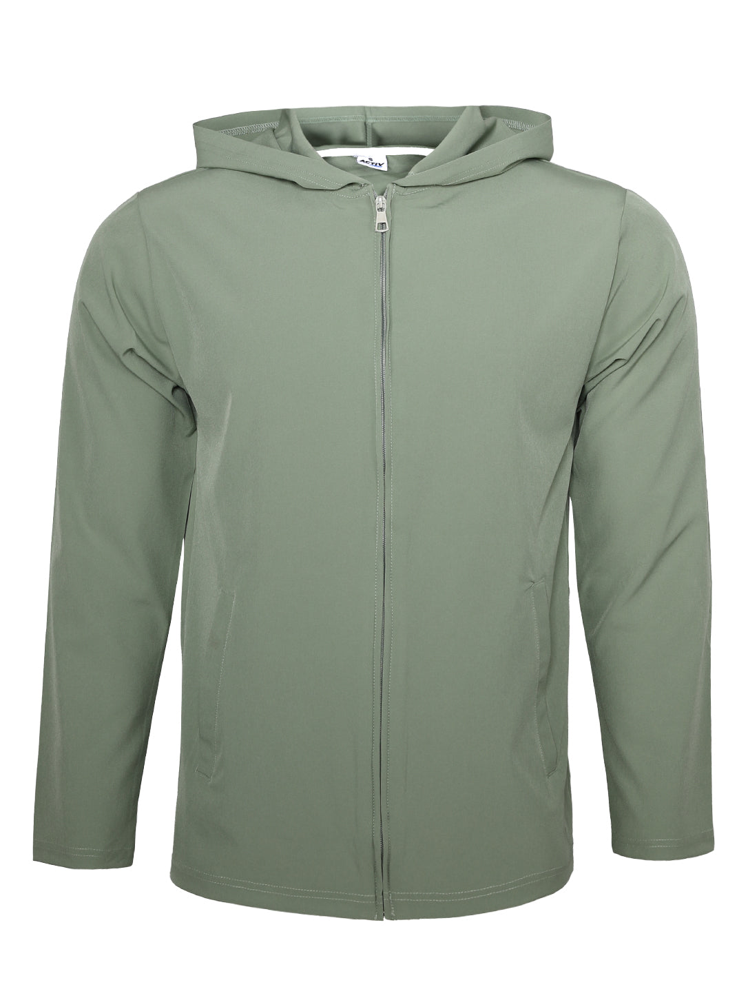 ACTIV Men's Full-Zip Lightweight Hooded Performance Jacket – Sage / Olive Green