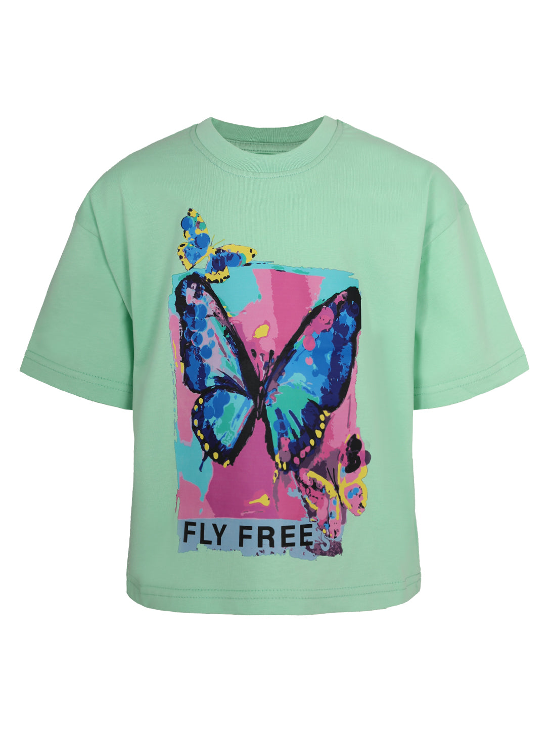 "Fly Free" Butterfly Graphic Oversized T-Shirt