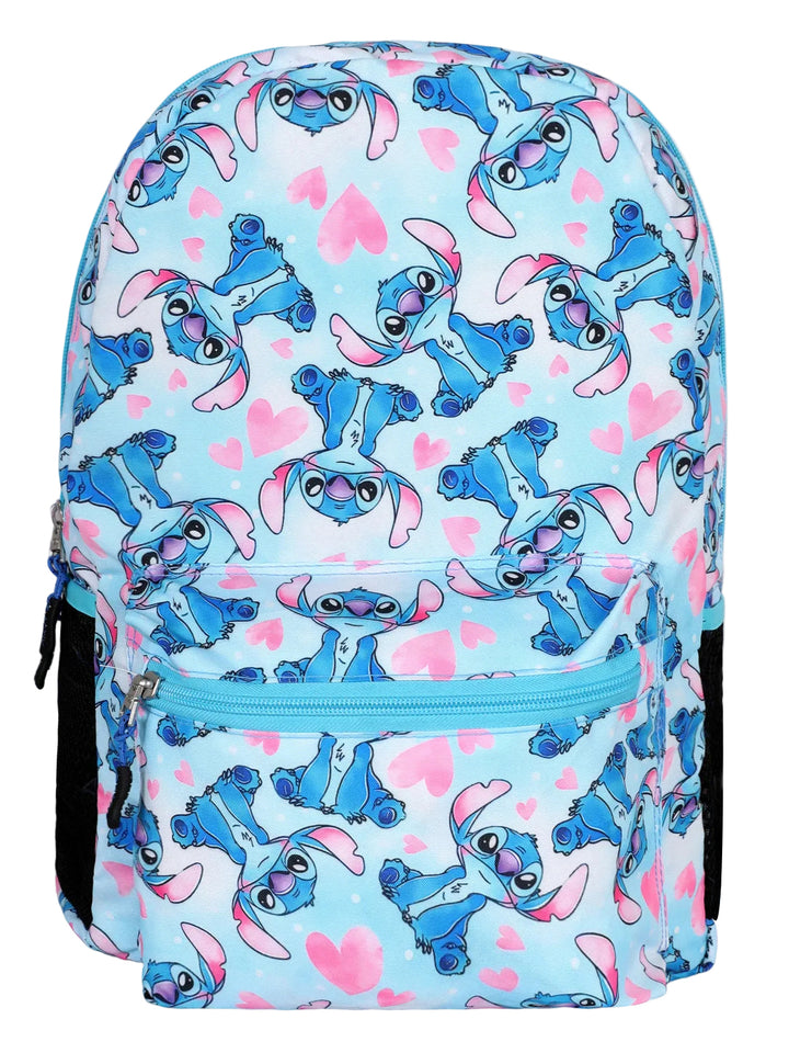 Stitch & Hearts All-Over Print Casual, School, and Laptop Backpack