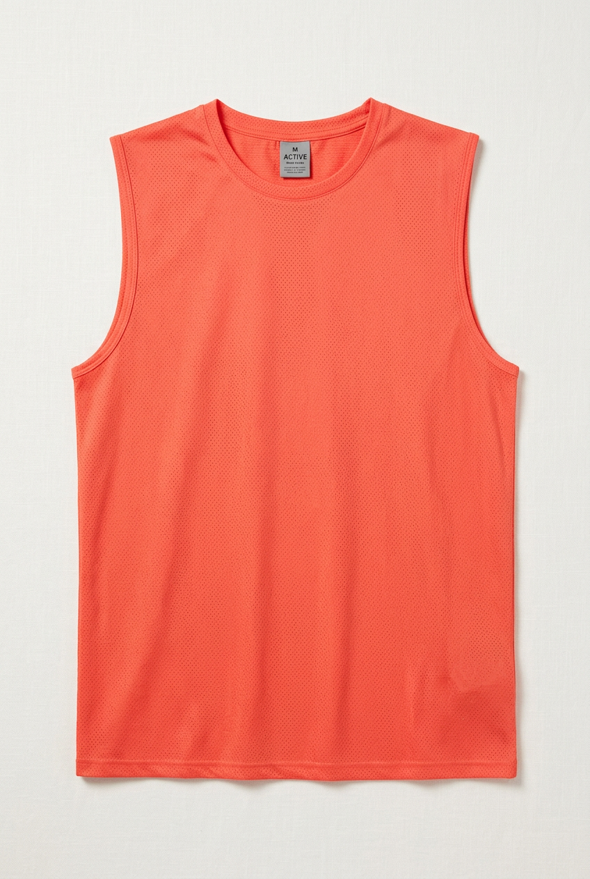 ACTIV Men's Breathable Mesh Sleeveless Performance Tank Top – Coral / Neon Red