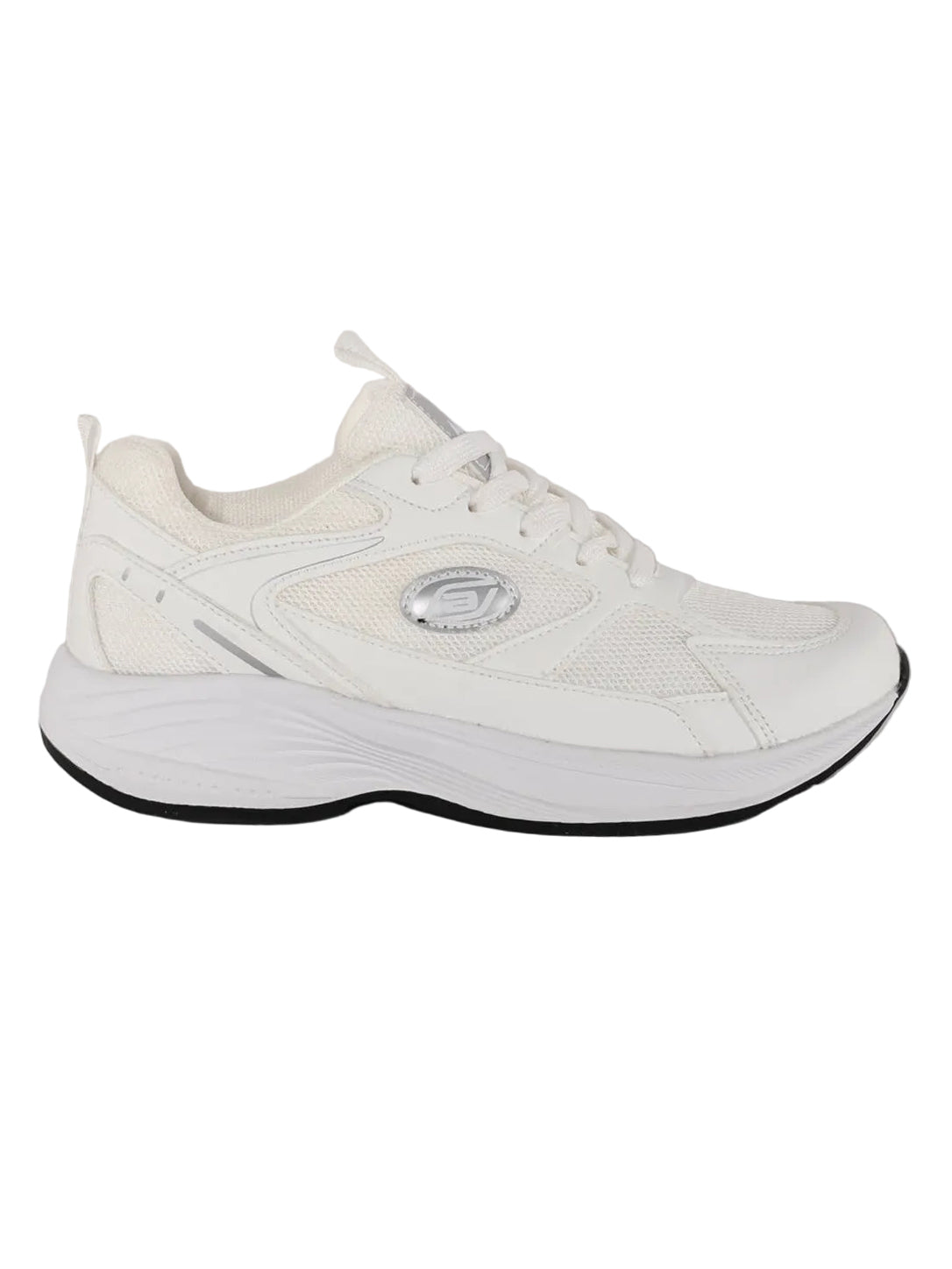 Classic White & Silver Chunky Athletic Sneakers