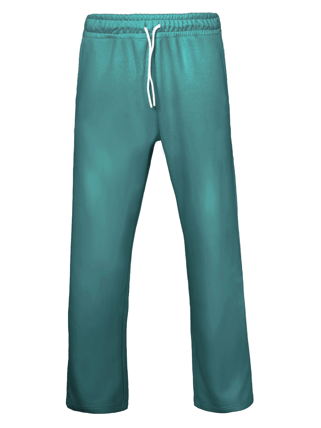 Men's Teal Green Straight-Leg Track Pants – Elastic Drawstring Waist Athletic Sweatpants