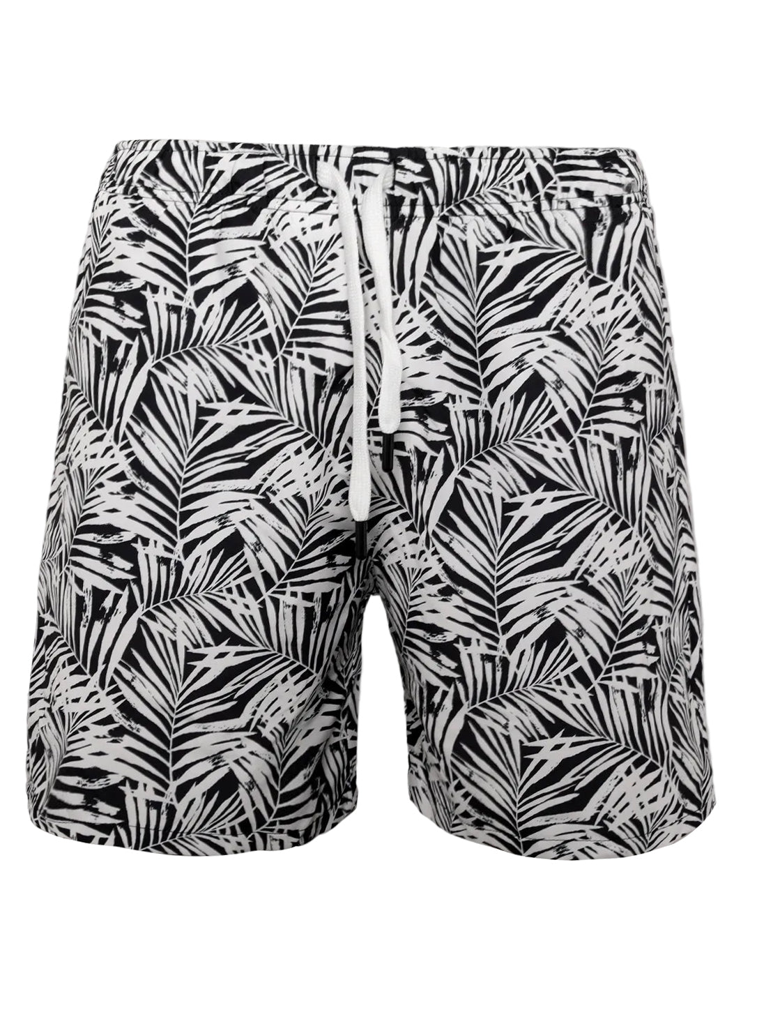 Men’s Monochrome Palm Leaf Swim Trunks