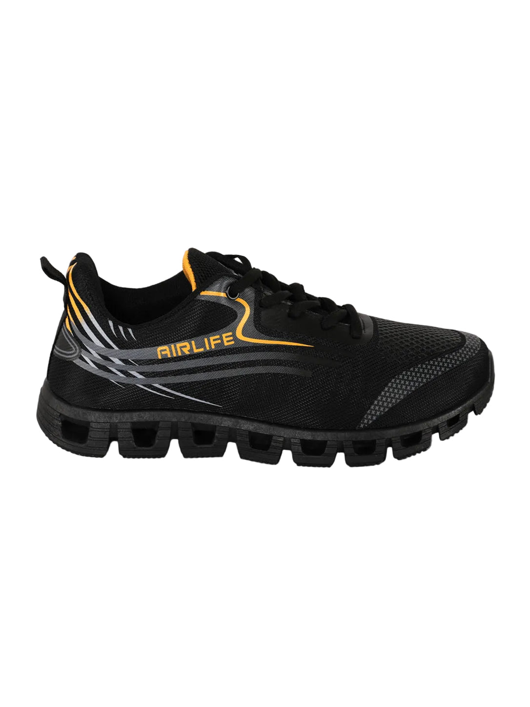 Men's Lightweight Breathable Mesh Running Shoes with Hollow Cushioning Sole