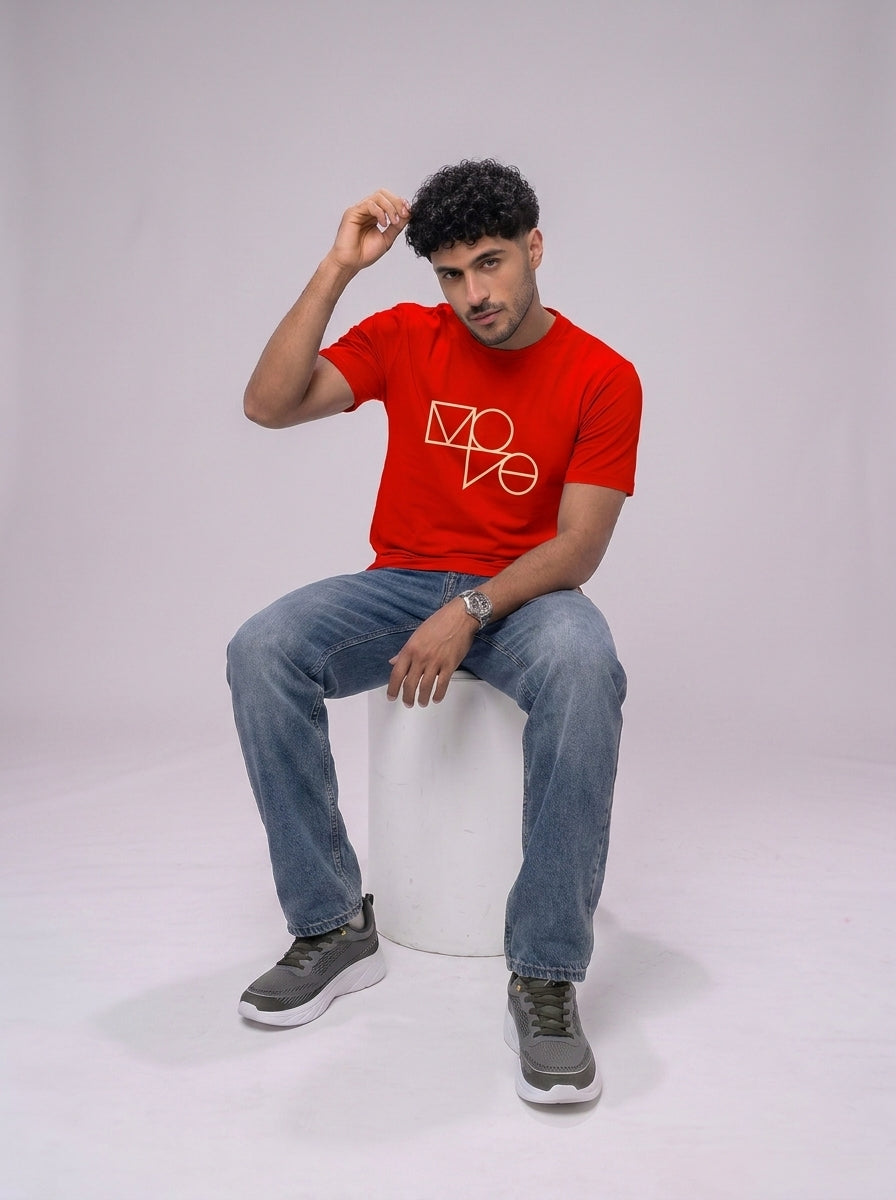 ACTIV GRAPHIC R.NECK T-SHIRT - RED