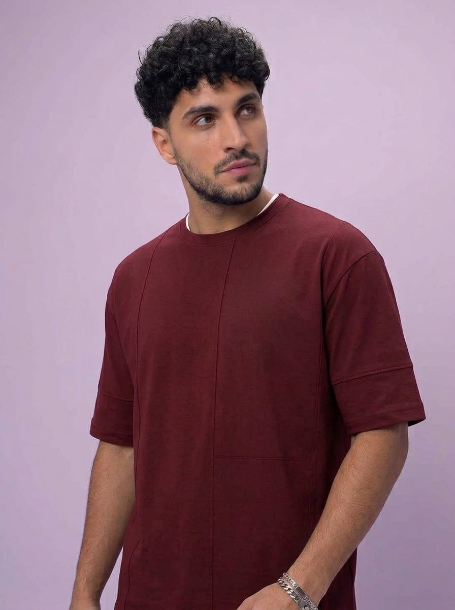 ACTIV CROW R.NECK T-SHIRT - BURGUNDY