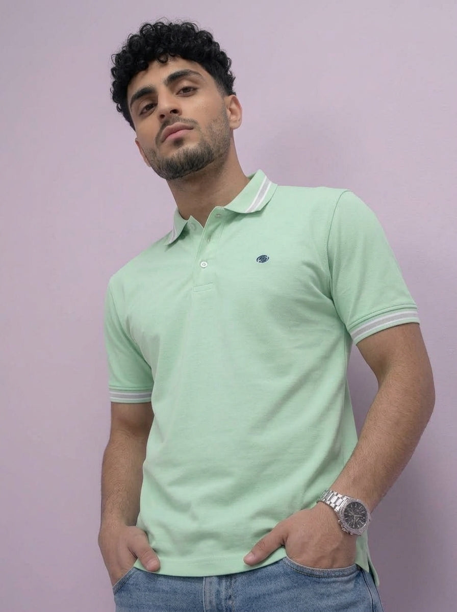 ACTIV EMB CASUAL POLO - BABYBLUE