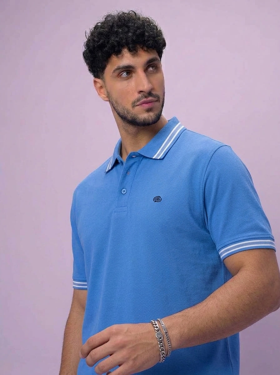 ACTIV EMB CASUAL POLO - BABYBLUE