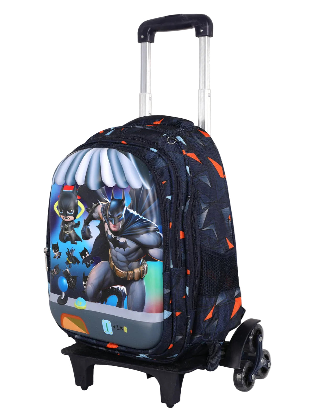 Kids 3D Cartoon Character Trolley School Backpack with Wheels (Multiple Designs)