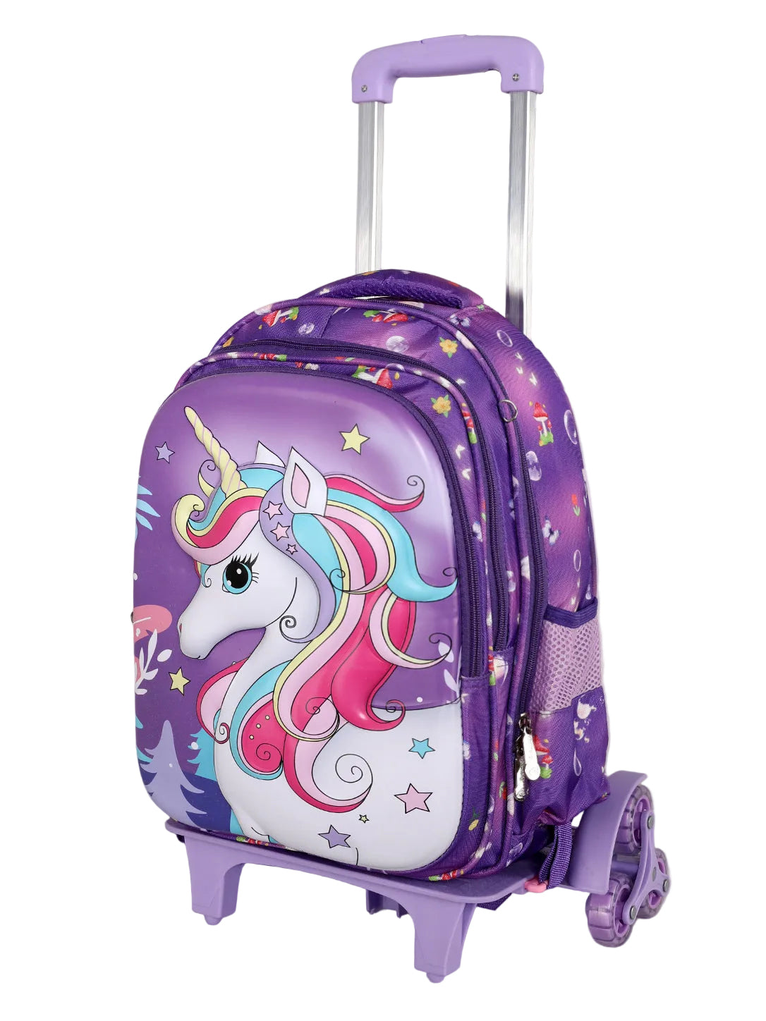 Kids 3D Cartoon Character Trolley School Backpack with Wheels (Multiple Designs)