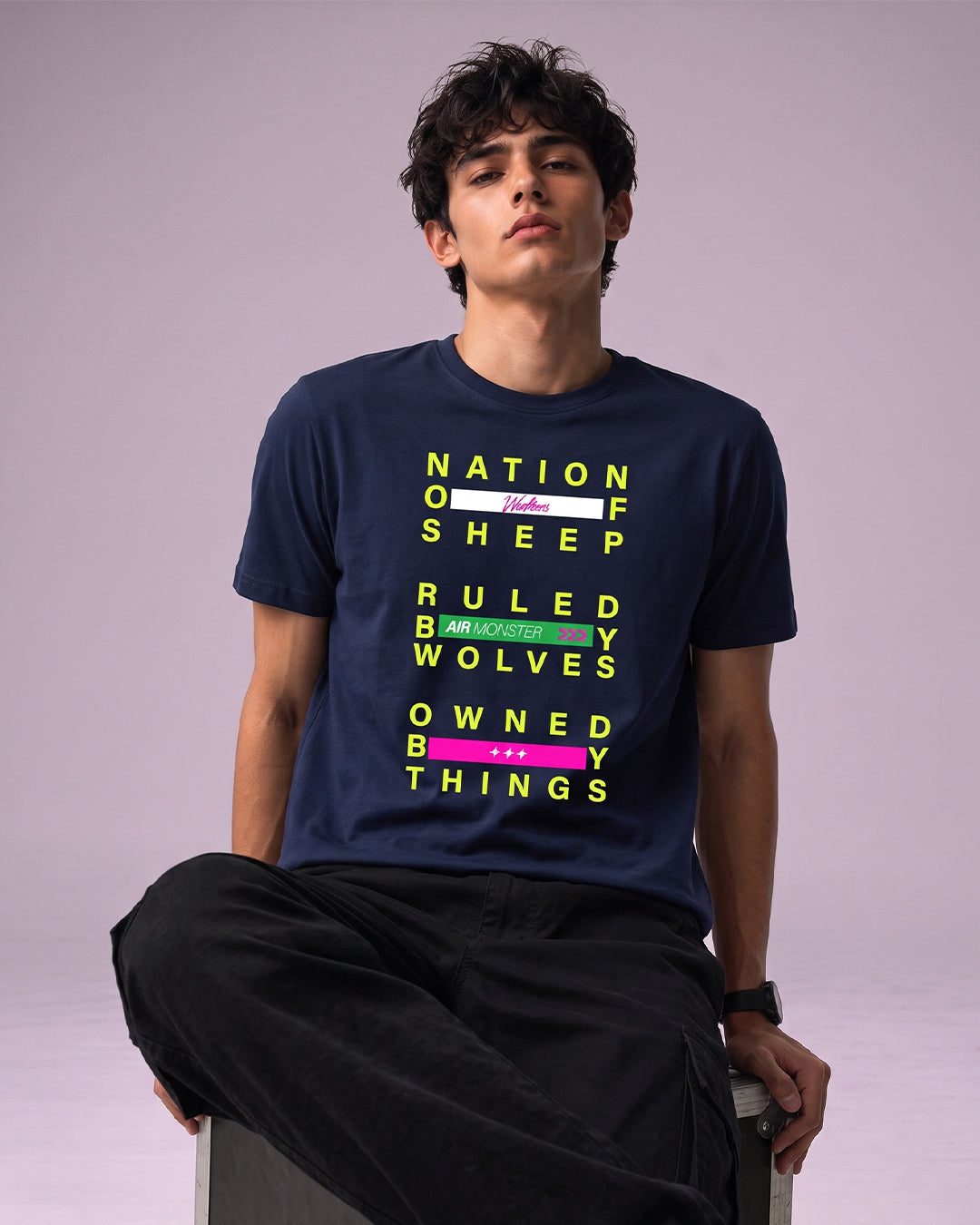 ACTIV GRAPHIC R.NECK T-SHIRT - NAVY