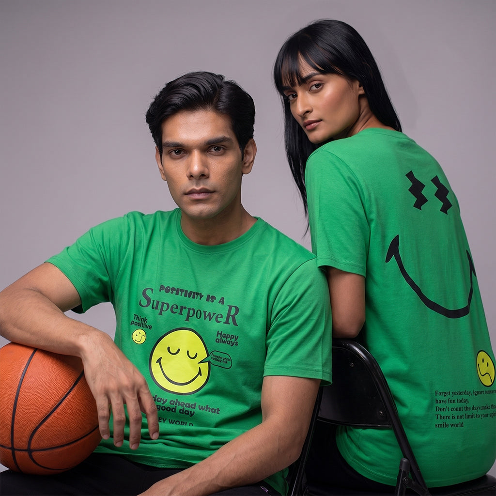 ACTIV GRAPHIC R.NECK T-SHIRT -  GREEN