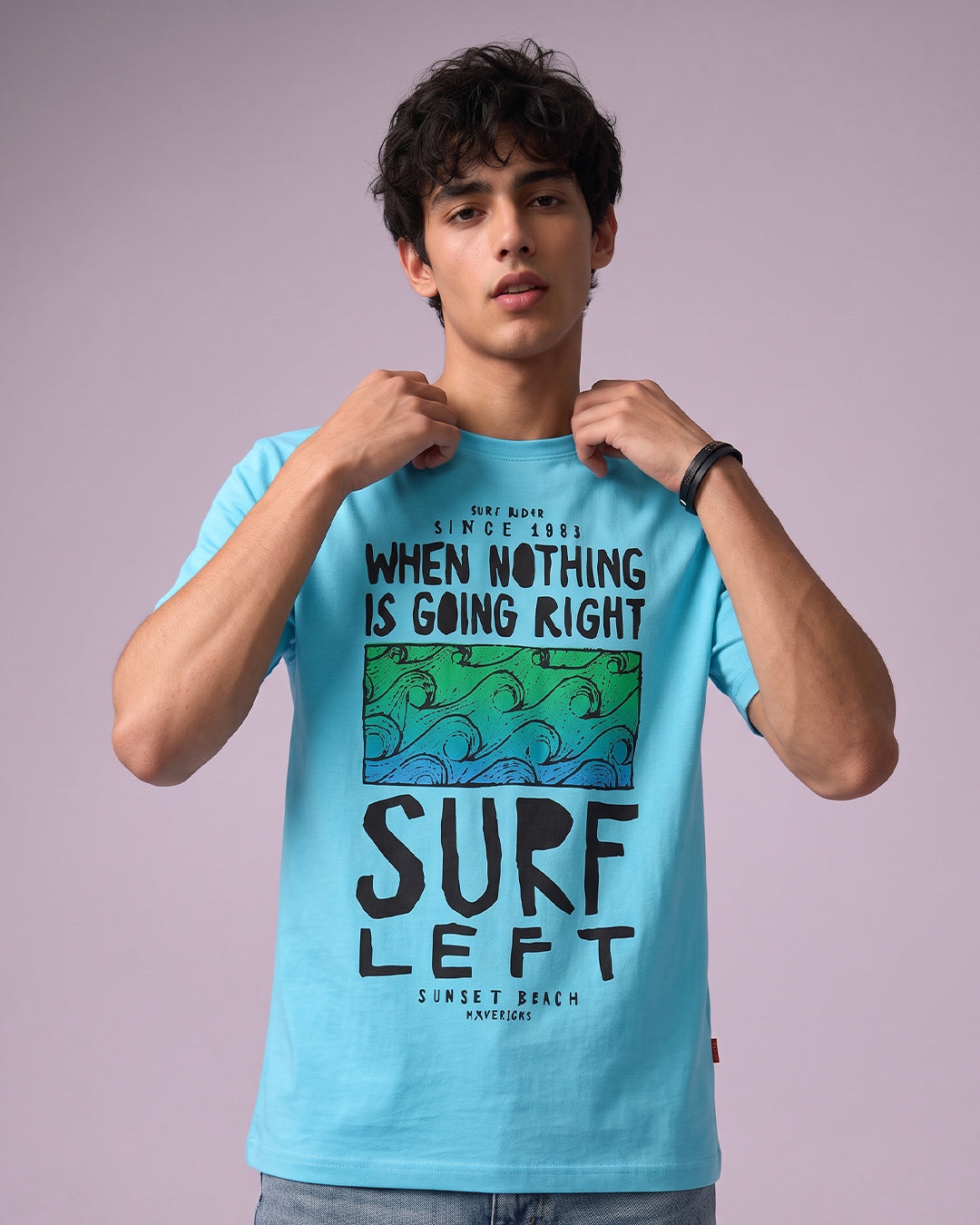ACTIV HAWAII R.NECK T-SHIRT - TURQUOIS