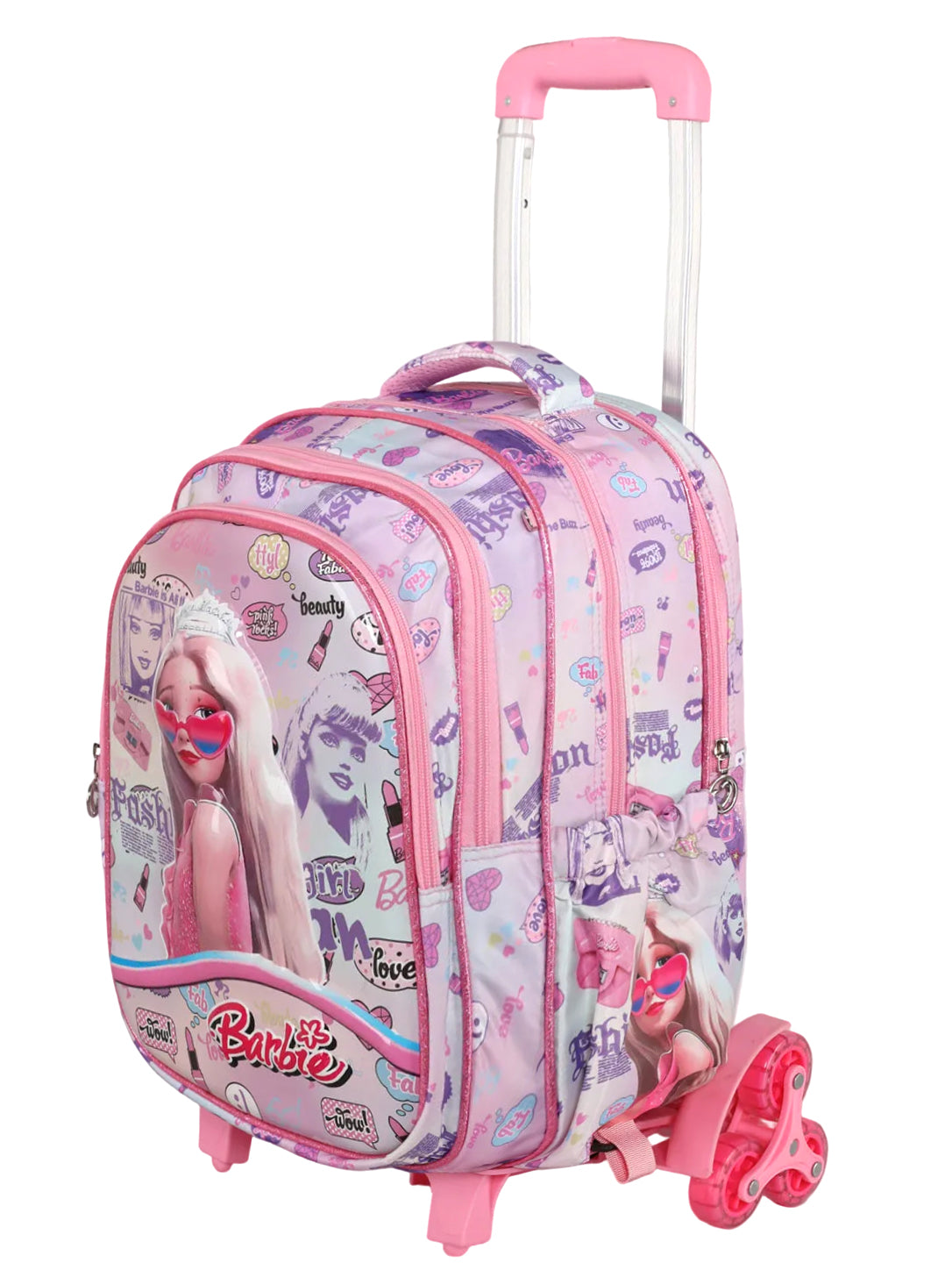 Barbie Pink Glam Wheeled School Backpack