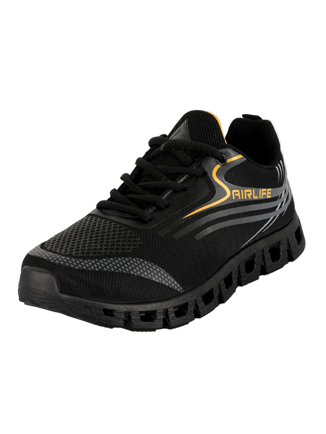 Men's Lightweight Breathable Mesh Running Shoes with Hollow Cushioning Sole