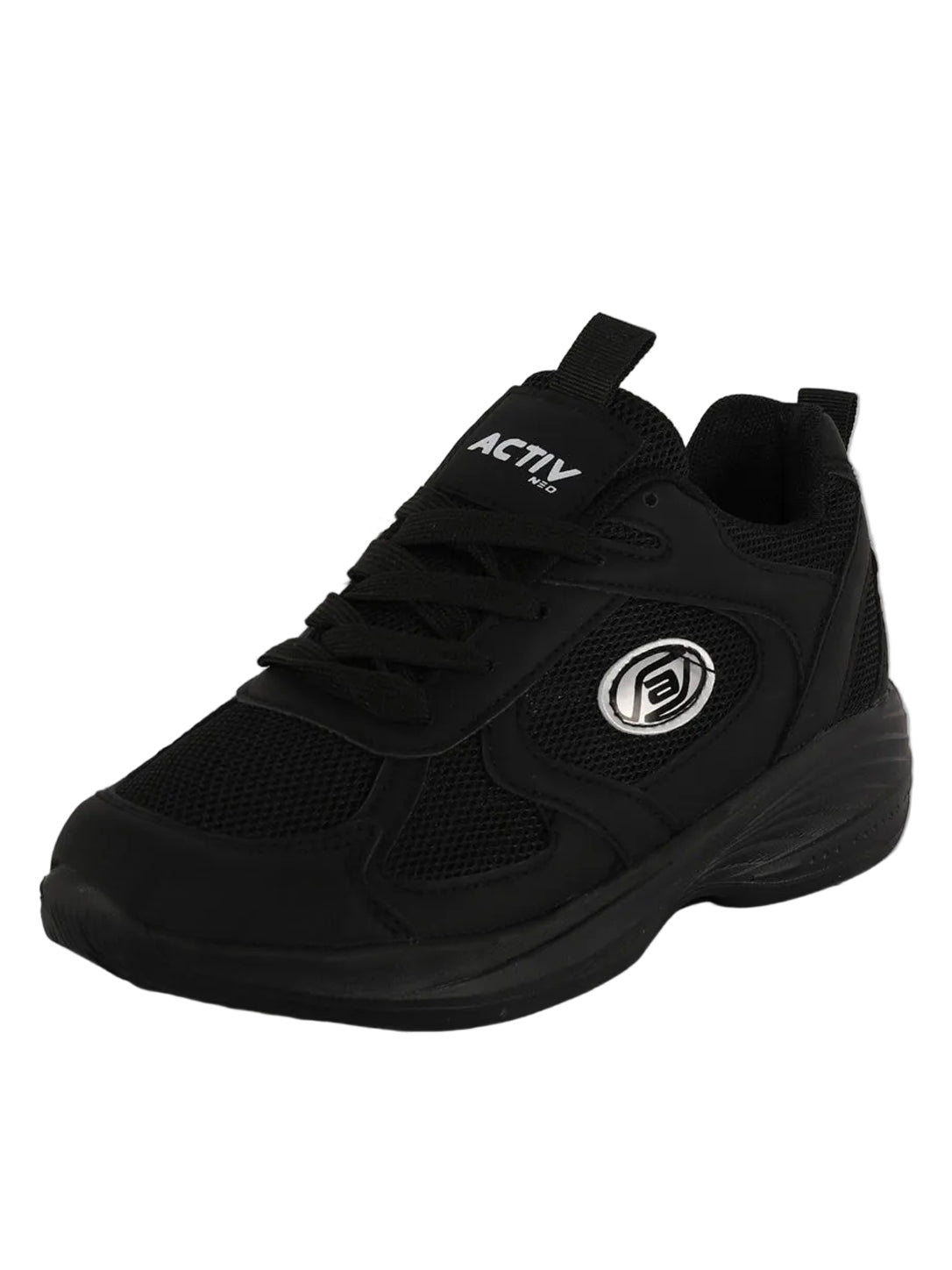 Classic All-Black Chunky Athletic Sneakers