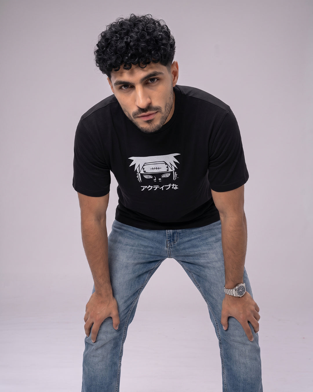 ACTIV GRAPHIC R.NECK -OVRSIZE T-SHIRT - BLACK