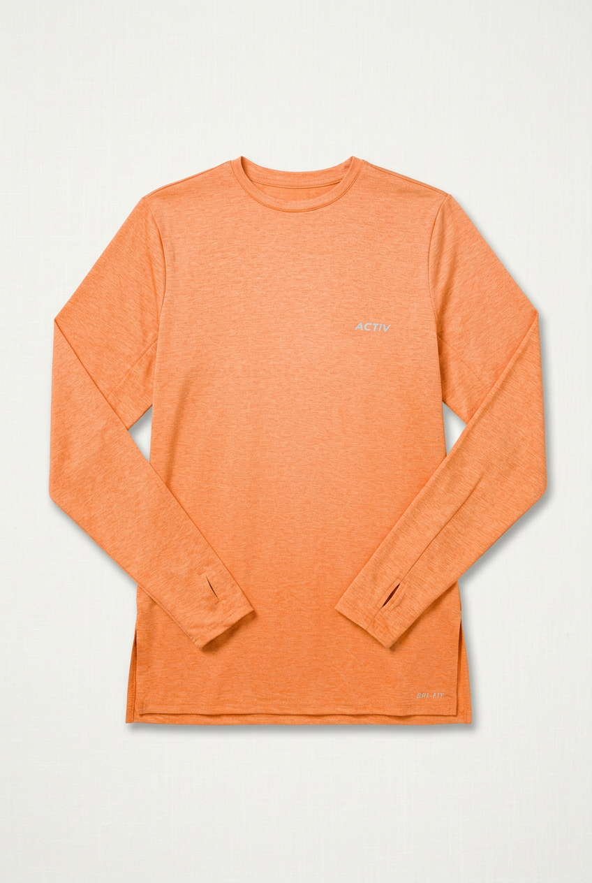 Women's ACTIV DRI-FIT Long-Sleeve Performance Athletic Top – Heather Orange