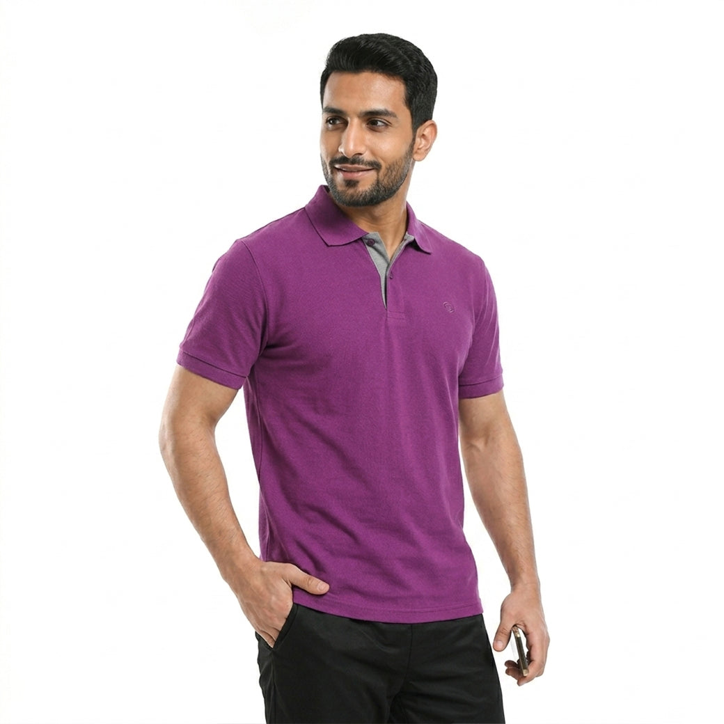 ACTIV EMB CASUAL POLO - PURPLE