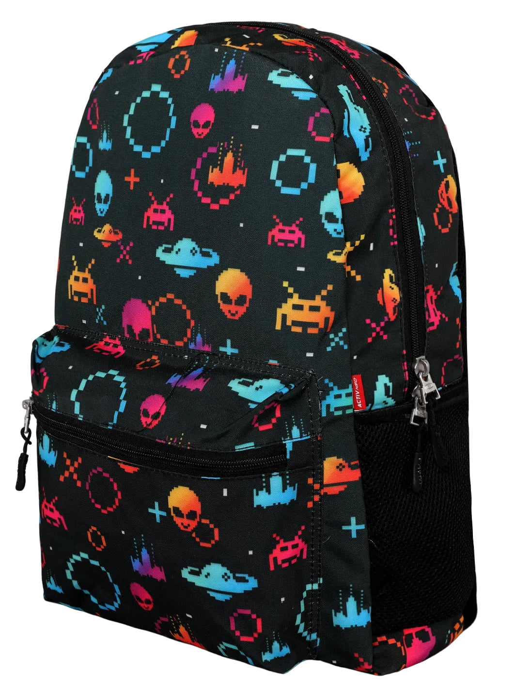 Retro Arcade Pixel Space Pattern Backpack